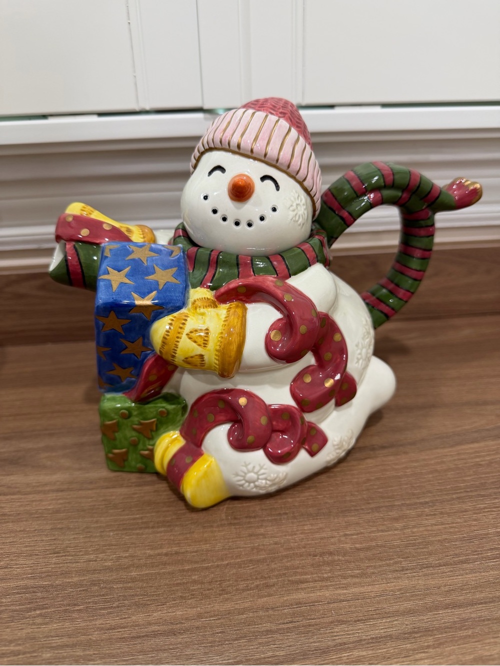 Fitz and Floyd Frosty Folks Holiday Teapot